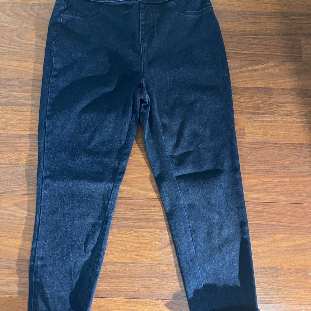 Women's Dark Blue Stretch Jean Like Jeggings.